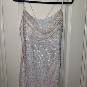Elegant Sequin White Dress